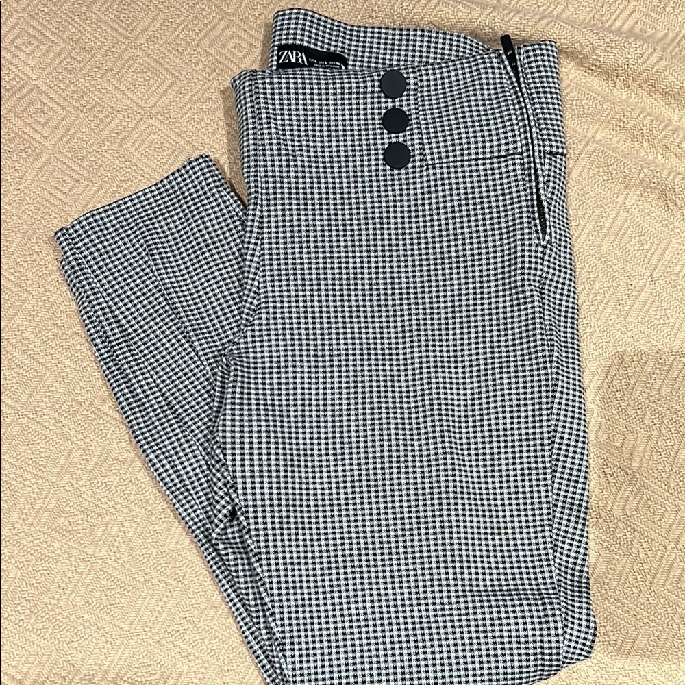 Zara Monochrome Checkered Trousers